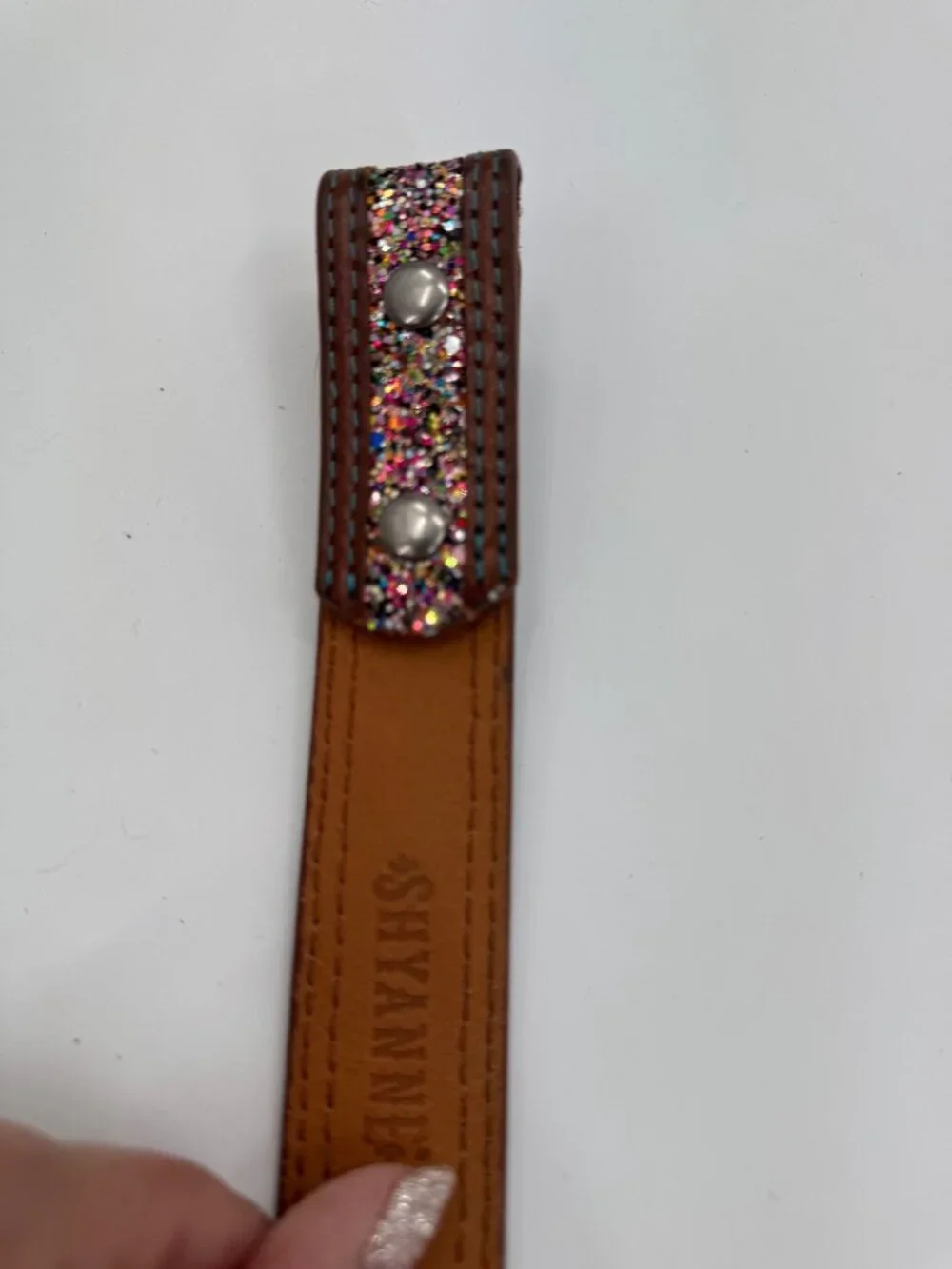 Shyanne Girls Glitter Leather Belt Set Size 20 & 24 Interchangeable Pegasus Buck